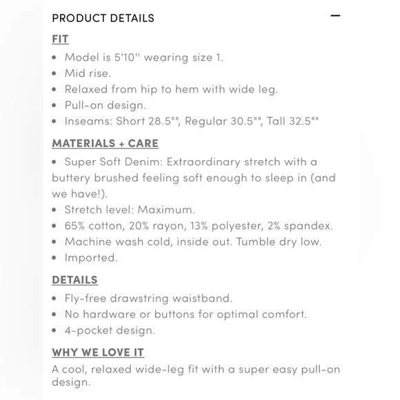 NWT Weekend Mid-Rise Wide Leg Jean - Picture 4 of 7